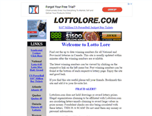 Tablet Screenshot of lottolore.com